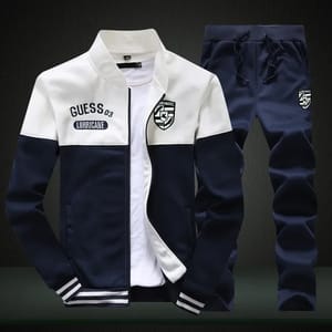 Patchwork Tracksuit Set – Zip-Up Hoodie & Jogger Sweatpants