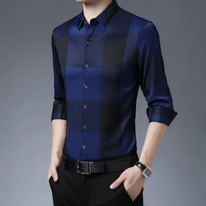 Casual Printed Long-Sleeved Shirt – Wrinkle-Free Fashion