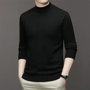 Half High Neck Long Sleeved Sweater Yzq - Men's Sweaters