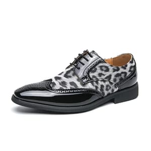 Luxury Leopard Print Dress Shoes – Men’s Pointed-Toe Oxford Shoes