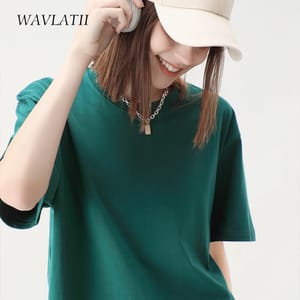 100% Cotton Oversized Solid T-Shirts with O-Neck