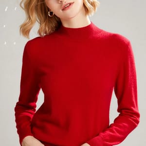 Soft Cashmere Mock Neck Sweater for Women - Cozy Autumn/Winter