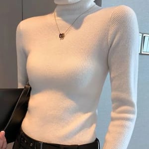 Slim Fit Turtleneck Sweater for Women, Soft and Cozy