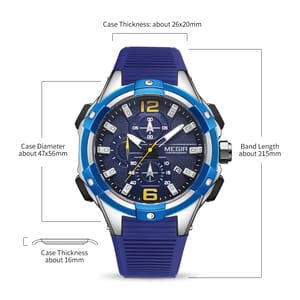 Silicone Strap Chronograph Watch with Luminous Hands & Calendar Megir - Men's Dress Watches 4