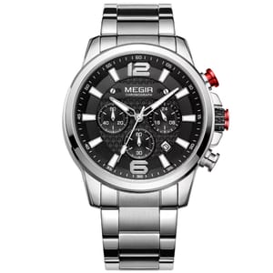 Luxury Men's Chronograph Quartz Watch with Stainless Steel Bracelet