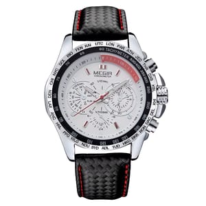 Men's Sports Military Quartz Watch with Chronograph and Luminous Hands