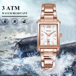Women's Rectangle Dial Stainless Steel Bracelet Quartz Watch