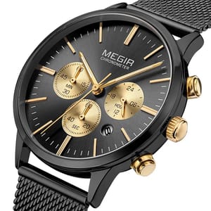 Luxury Women's Stainless Steel Quartz Chronograph Waterproof Wristwatch