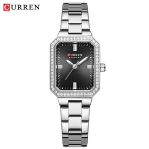Elegant Women's Waterproof Quartz Watch with Rectangular Dial