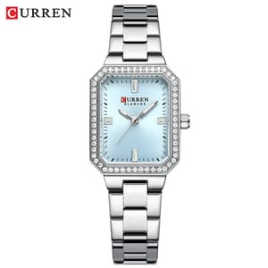 Elegant Women's Waterproof Quartz Watch with Rectangular Dial