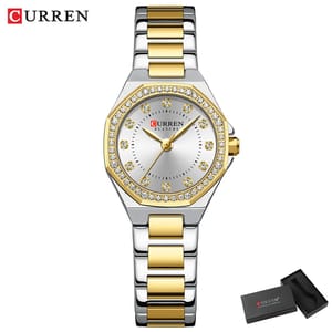 Elegant Women's Waterproof Quartz Watch with Stainless Steel Band