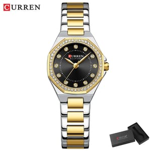 Elegant Women's Waterproof Quartz Watch with Stainless Steel Band