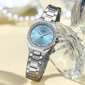 Elegant Women's Waterproof Quartz Watch with Stainless Steel Band