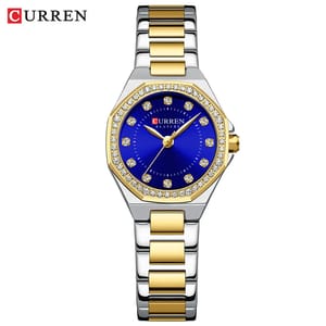 Elegant Women's Waterproof Quartz Watch with Stainless Steel Band