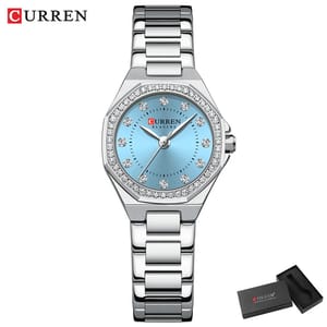 Elegant Women's Waterproof Quartz Watch with Stainless Steel Band