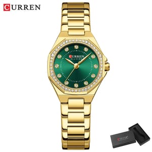 Elegant Women's Waterproof Quartz Watch with Stainless Steel Band