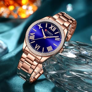 Elegant Rhinestone Women's Quartz Watch with Waterproof Stainless-Steel Band Curren - Women's Dress Watches 2