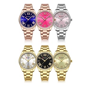 Elegant Rhinestone Women's Quartz Watch with Waterproof Stainless-Steel Band Curren - Women's Dress Watches 5
