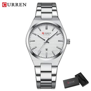 Luxury Women's Quartz Watch with Round Dial and Stainless Steel Strap