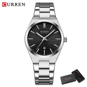 Luxury Women's Quartz Watch with Round Dial and Stainless Steel Strap