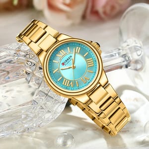 Luxury Stainless Steel Women's Quartz Watch Set with Luminous Bracelet