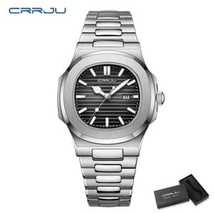 Elegant Stainless Steel Quartz Watch for Men with Luminous Display