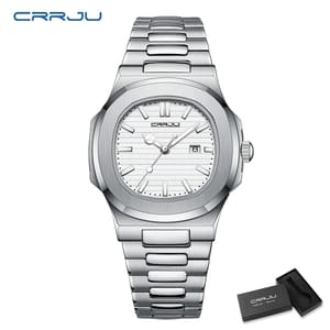 Elegant Stainless Steel Quartz Watch for Men with Luminous Display