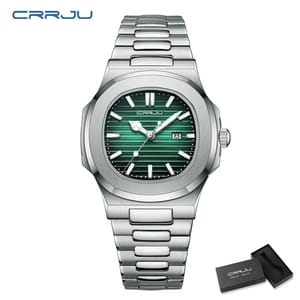 Elegant Stainless Steel Quartz Watch for Men with Luminous Display