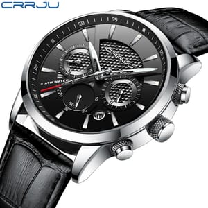 Elegant Business Quartz Watch for Men with Leather Strap