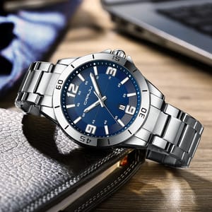 Timeless Men's Quartz Watch with Date and Steel Elegance