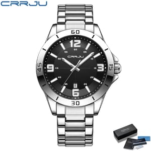 Elegant Men's Quartz Wristwatch with Date and Stainless Steel Design