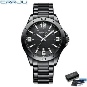 Elegant Men's Quartz Wristwatch with Date and Stainless Steel Design