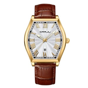 Rectangular Quartz Watch with Luminous Features and Calendar For Men