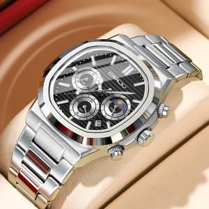 Men's Quartz Chronograph Watch with Stainless Steel Band Men's Quartz Chronograph Watch with Stainless Steel Band