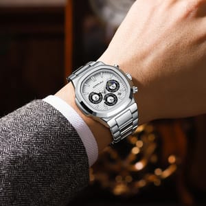 Men's Quartz Chronograph Watch with Stainless Steel Band Men's Quartz Chronograph Watch with Stainless Steel Band