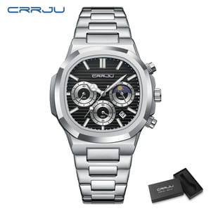 Men's Quartz Chronograph Watch with Stainless Steel Band