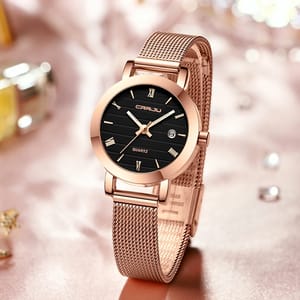 Elegant Women's Quartz Watch with Slim Design and Waterproof Feature