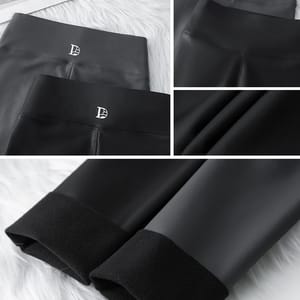 Fall Winter High Waist Faux Leather Fleece Leggings for Women Fall Winter High Waist Faux Leather Fleece Leggings for Women