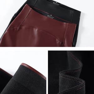 High-Waist PU Leather Leggings for Fall & Winter