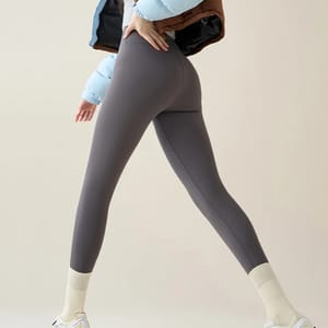 High Waist Fleece Lined Sharkskin Leggings for Winter Comfort