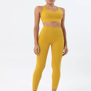Women's Gym Fitness Set - Breathable Yoga Leggings & Sports Bra Soisou - Women's Sportswear Sets