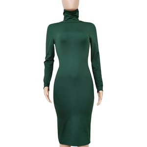 Elegant Winter Turtleneck Bodycon Midi Dress Elegant Winter Turtleneck Bodycon Midi Dress