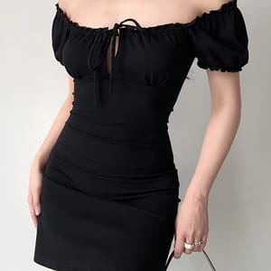 Elegant Lace-Up Backless Mini Dress with A-Line Silhouette