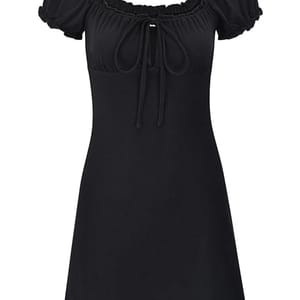 Elegant Lace-Up Backless Mini Dress with A-Line Silhouette