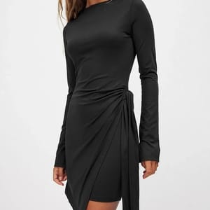 Knee-Length Bodycon Dress for Women with Side Bandage
