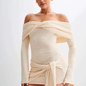 Stylish Off-Shoulder Ruched Party Dress for Women