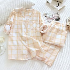 Comfortable Cotton Pajama Set for Spring and Summer Comfortable Cotton Pajama Set for Spring and Summer