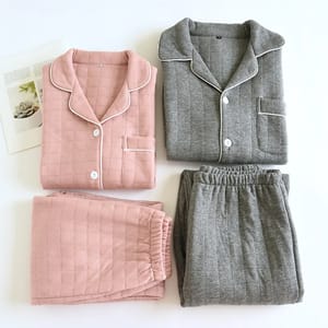 Cozy Thickened Cotton Couple Pajama Set for Winter Comfort