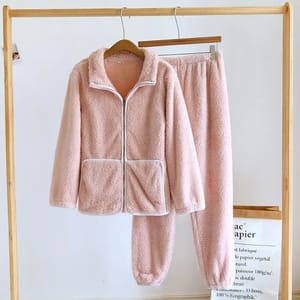 Cozy Flannel Couple Sleepwear Set for Winter Comfort