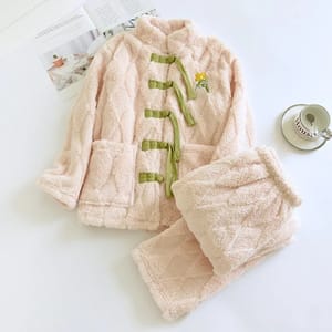 Plaid Flannel Pajama Set – Warm Winter Comfort for Home